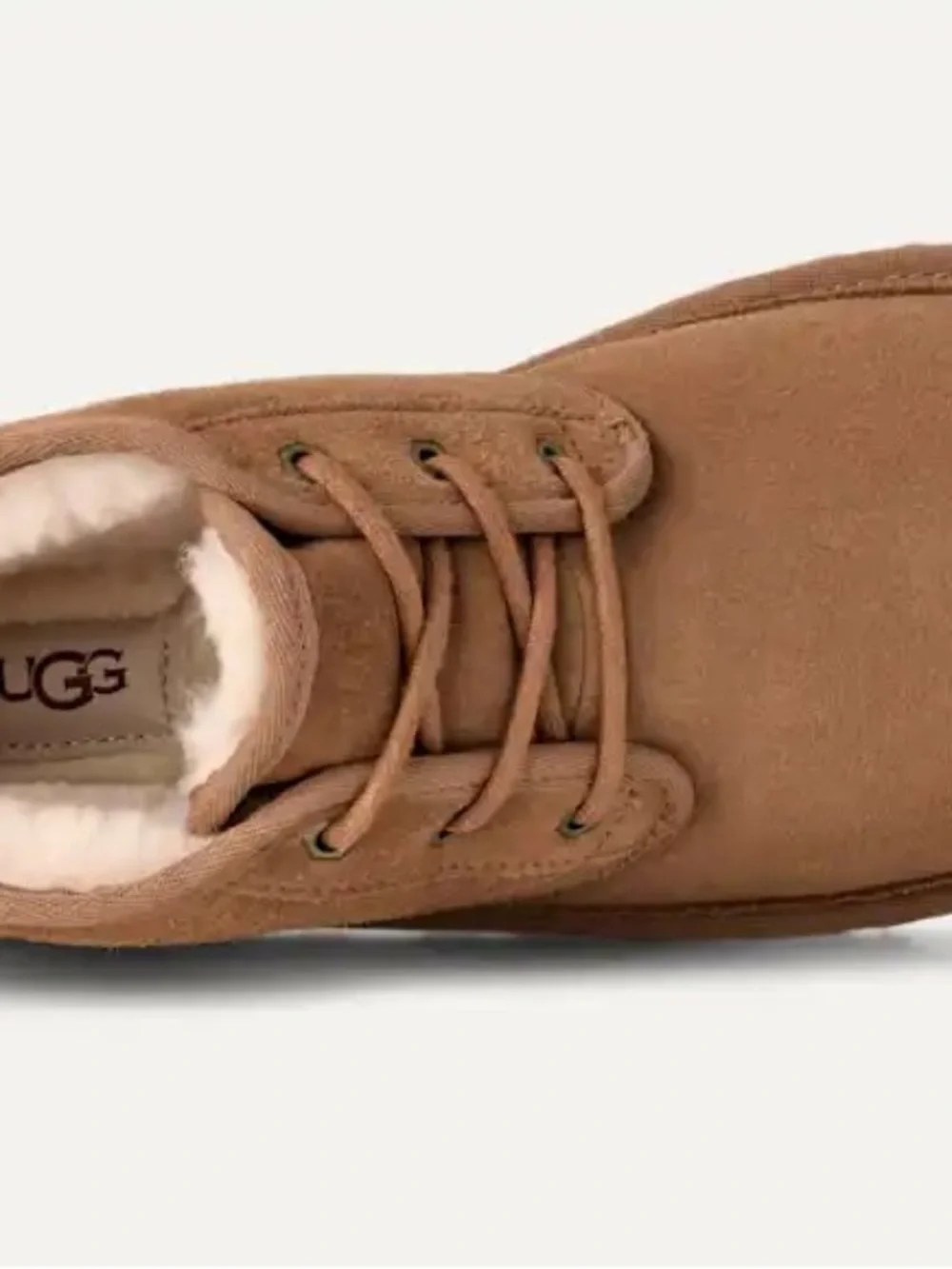 UGG Neumel Chestnut Suede Lace-Up Shearling Ankle Boots